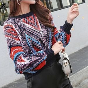 NWOT Colorful Patterned Women's Sweater